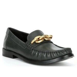 COACH Jess Leather Loafer Amazon Green Women's Shoes Size 5.5